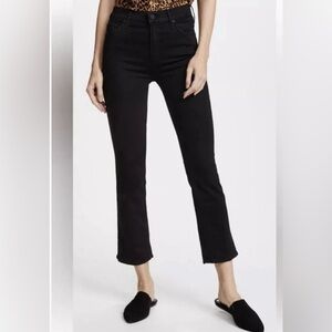 MOTHER The Insider Crop Jeans in Not Guilty Black Stretch Denim